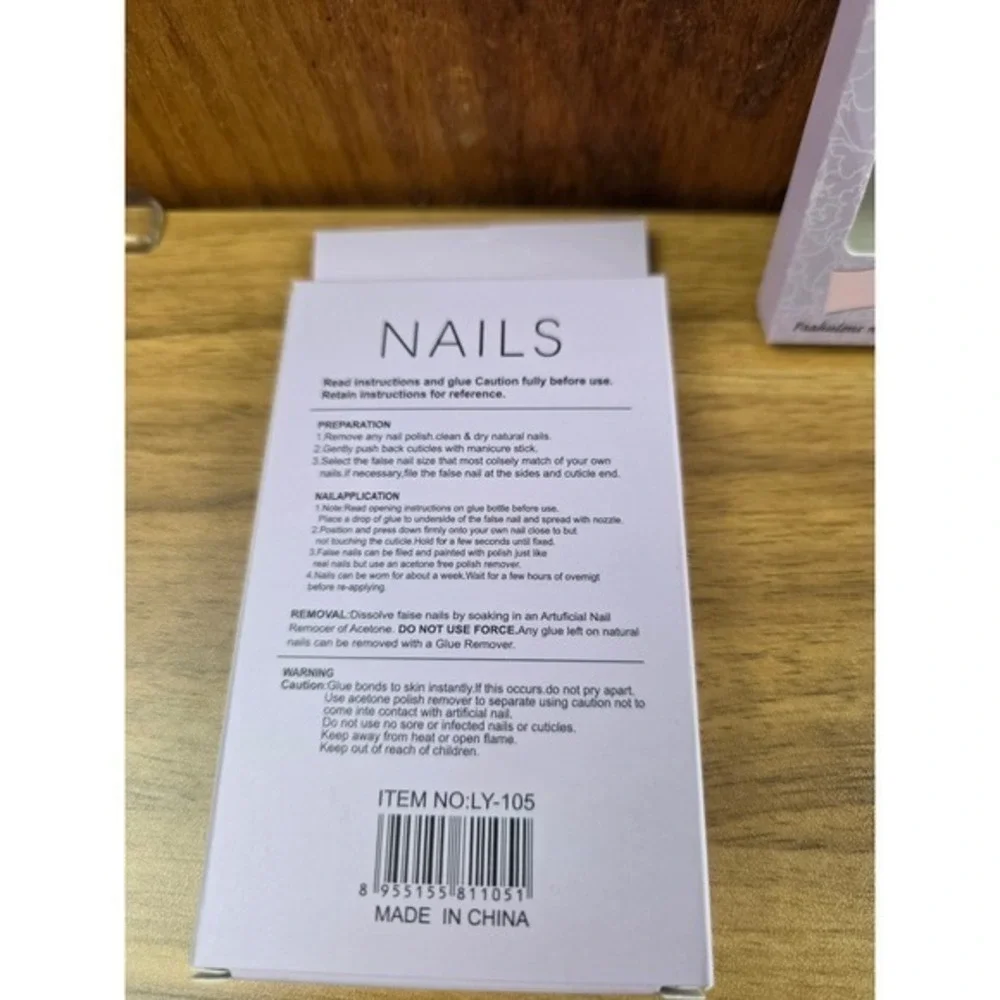 Party Legend Artificial Nail Tips 12ct Multicolor New Ombre Butterfly Rhinestone
